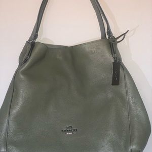 Army Green Coach Edie Turn Lock Shoulder Bag
